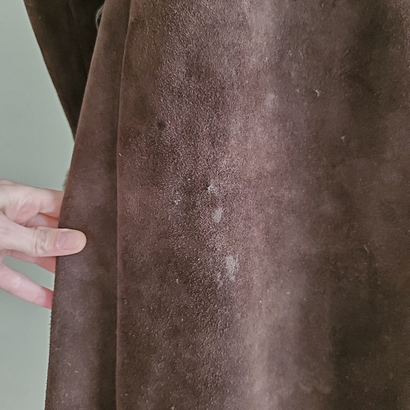 Vintage A&F Originals New York Brown Suede Penny Lane Full Length Overcoat - Picture 9 of 11